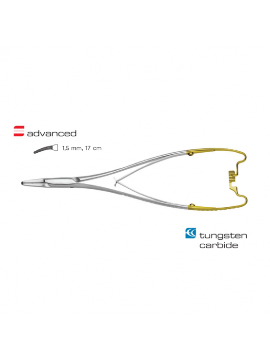 Porta agulhas Stoma - Ponta: 1.5 mm curva