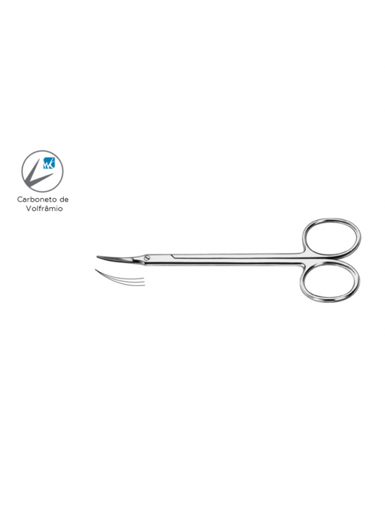 Tesoura de pontas afiadas - curva - 11.5 cm - Carboneto de Volfrâmio